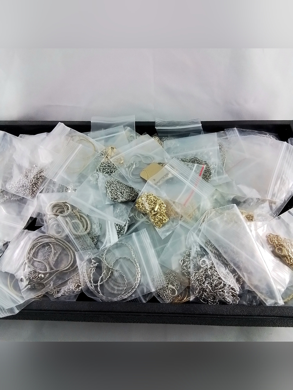 72 Silver Tone And Gold Tone Chain Necklace Lot